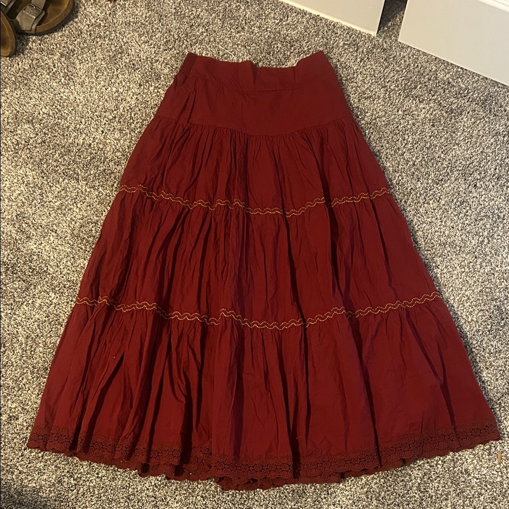 Anthropologie tiered lace Maxi Skirt - Picture 8 of 9